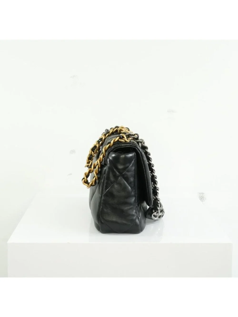 Chanel 19 Black Lambskin Medium Flap Bag Ful Set